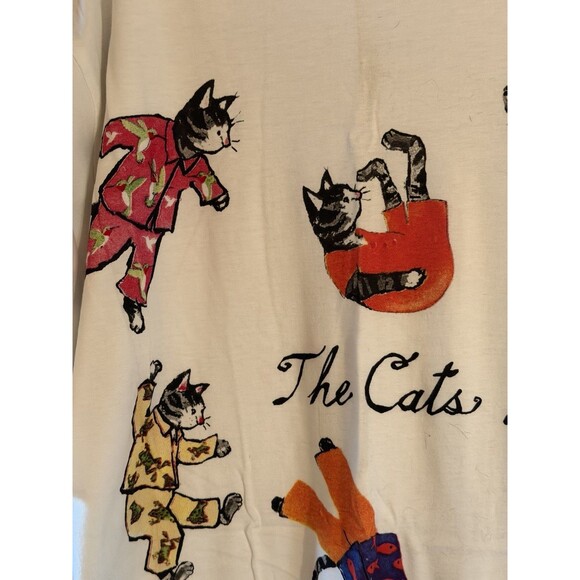 Hatley OSFA The Cat's Pajamas Cream Short Sleep Shirt NWT - Picture 3 of 9